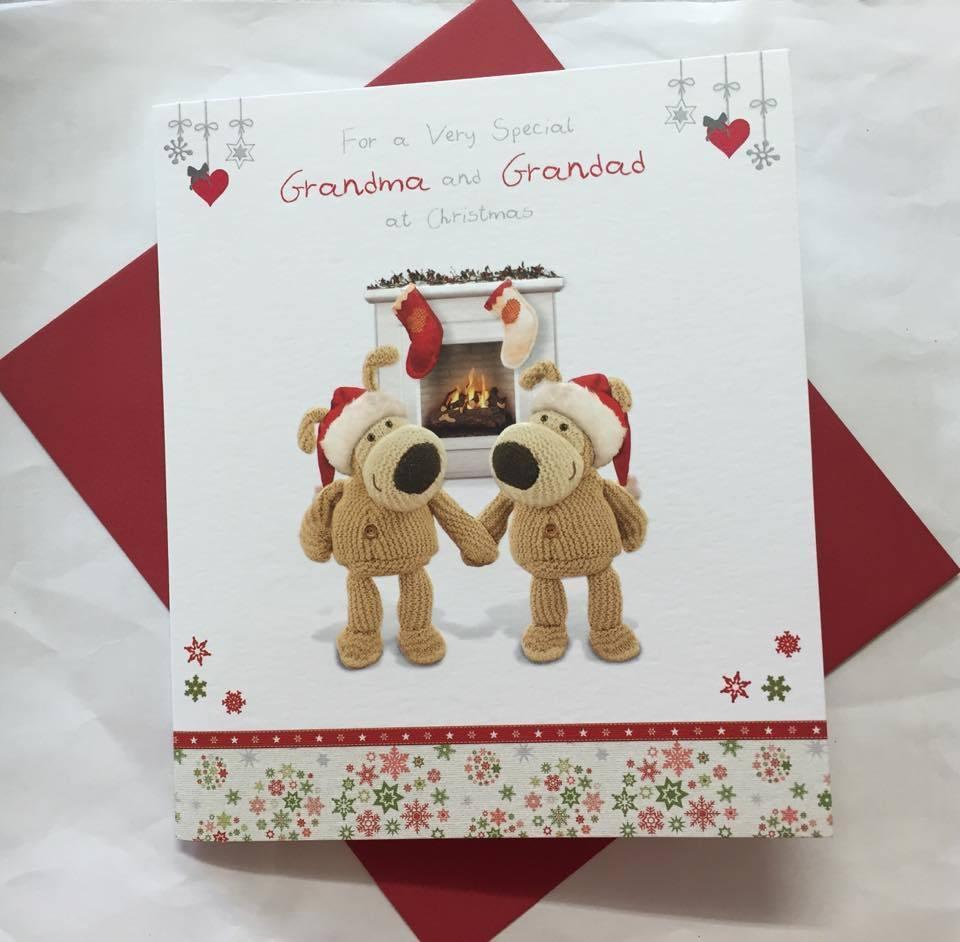 Grandma & Grandad Christmas Card Boofle Couple Holding Hand