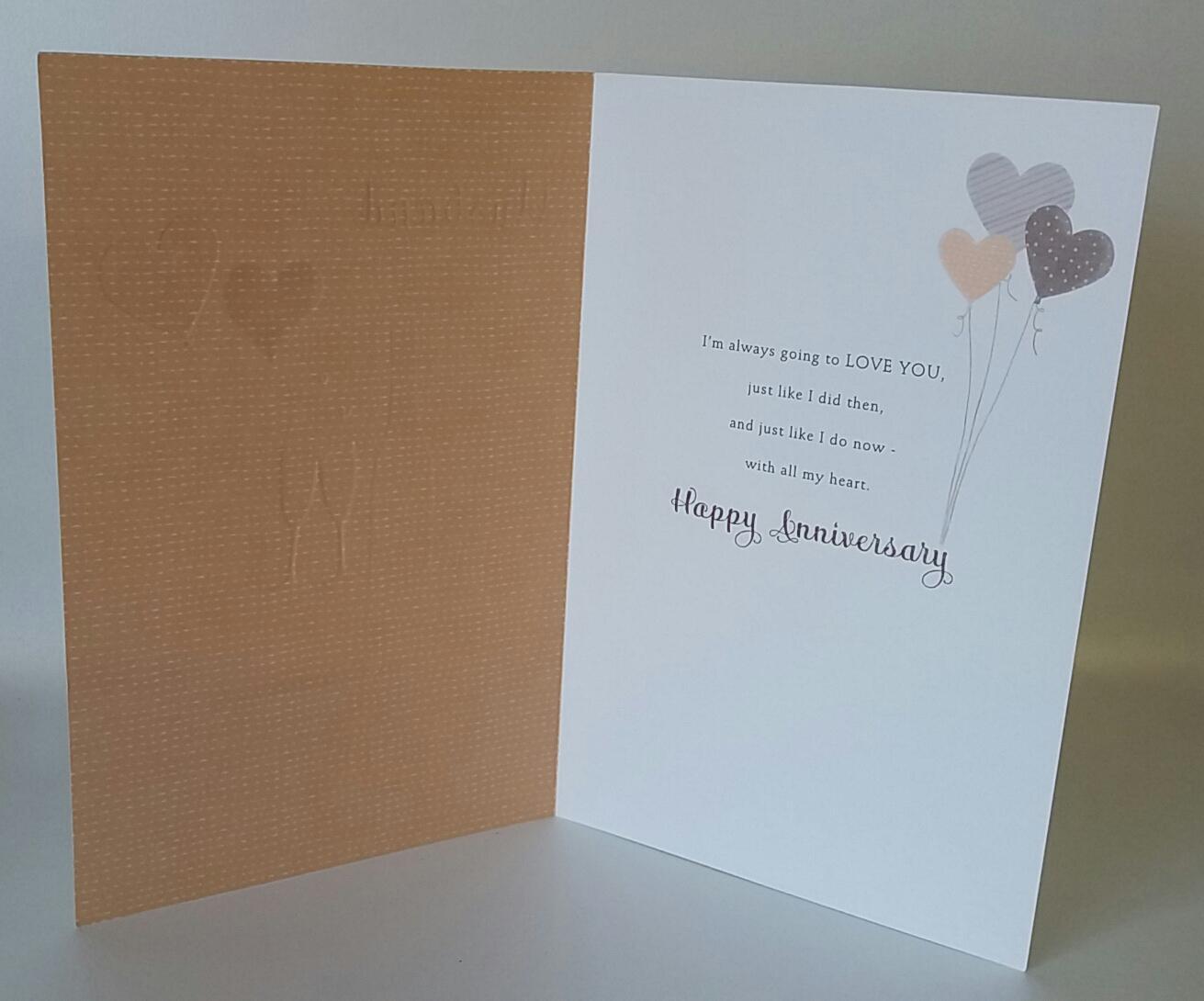 Husband Anniversary Traditional Card Champagne & Balloons