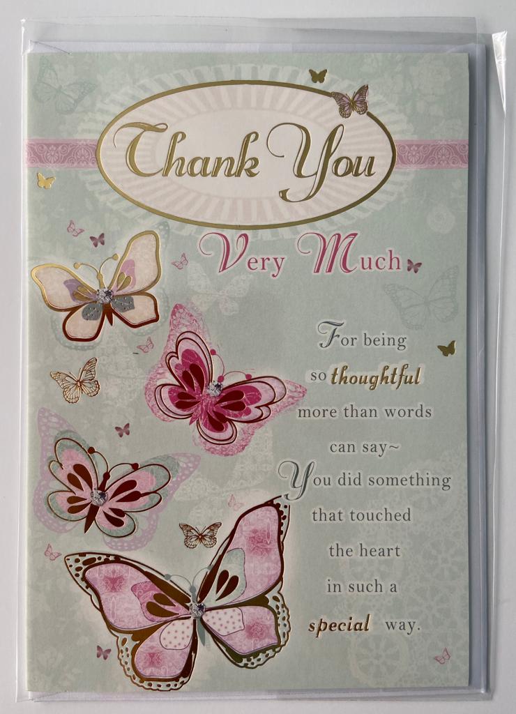 Soft Whispers Thank you Very Much Card Butterfly