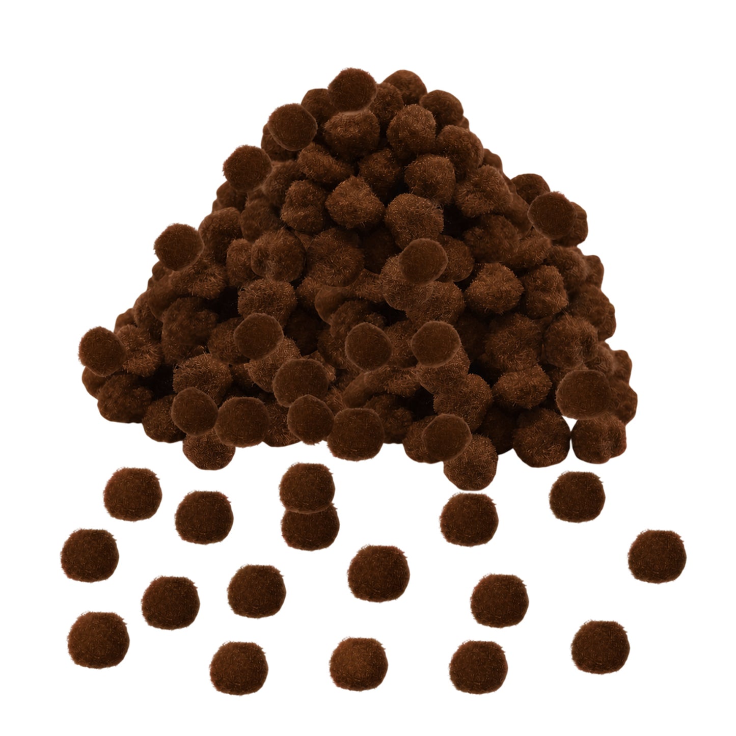 Pack of 500 Brown Pom Poms 1.5cm – Soft Fluffy Craft Balls