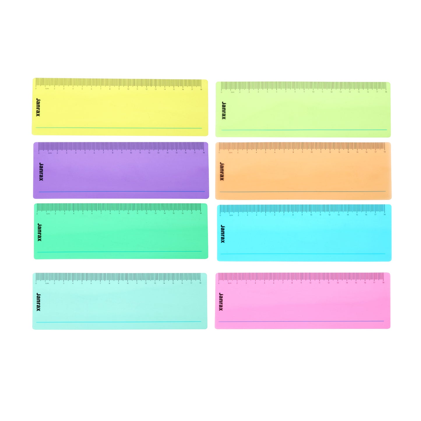 Pack of 16 Assorted Coloured 191x70mm Dyslexia Overlay Reading Rulers – PET Material, Rounded Corners