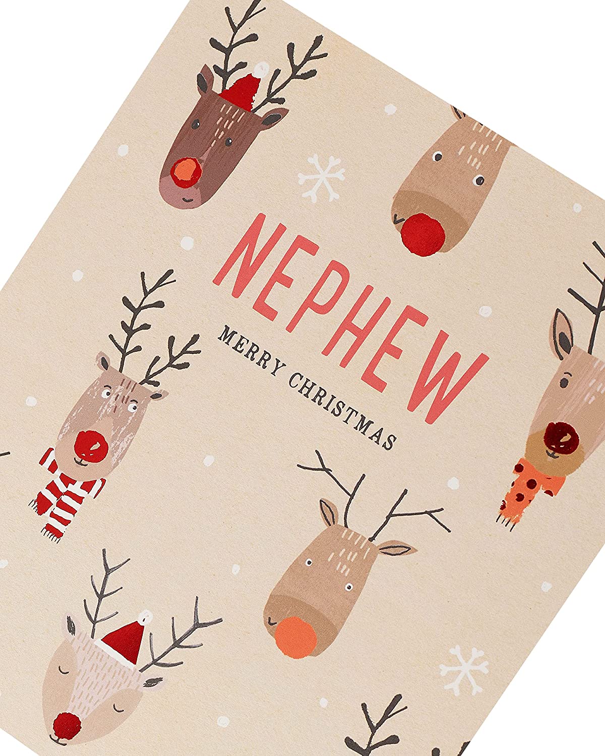 Rudolph Design Nephew Christmas Card