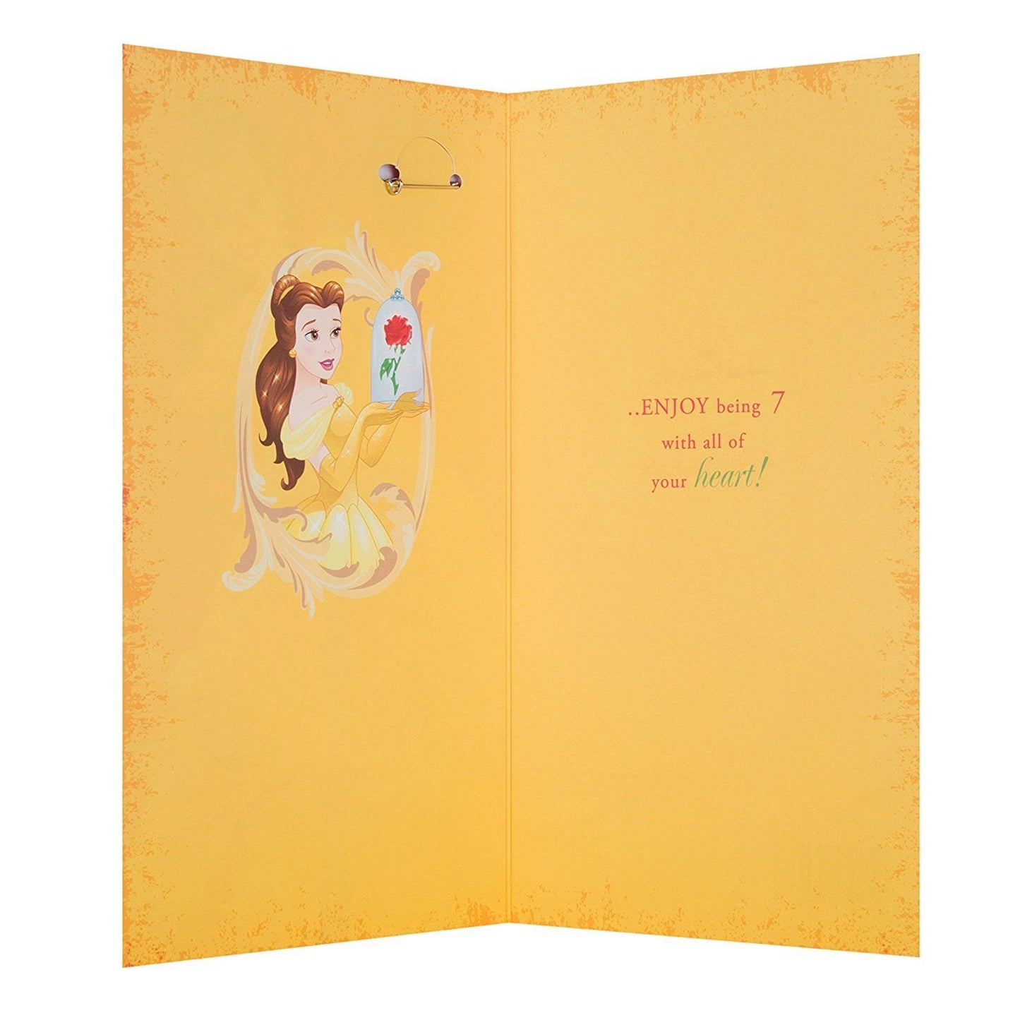 Beauty and the Beast 7th Birthday Card "Badge"