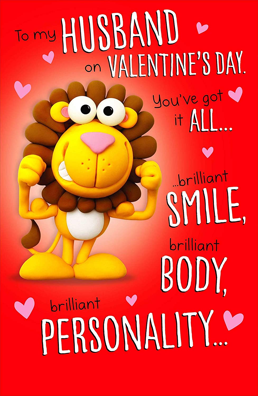 Husband 3D Pop Up Lion Design Valentine's Day Card
