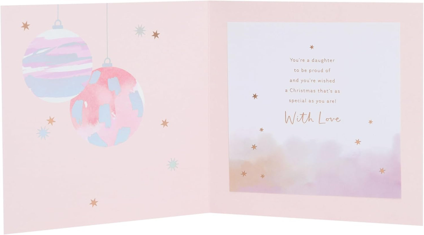 Festive Baubles Design Daughter Christmas Card