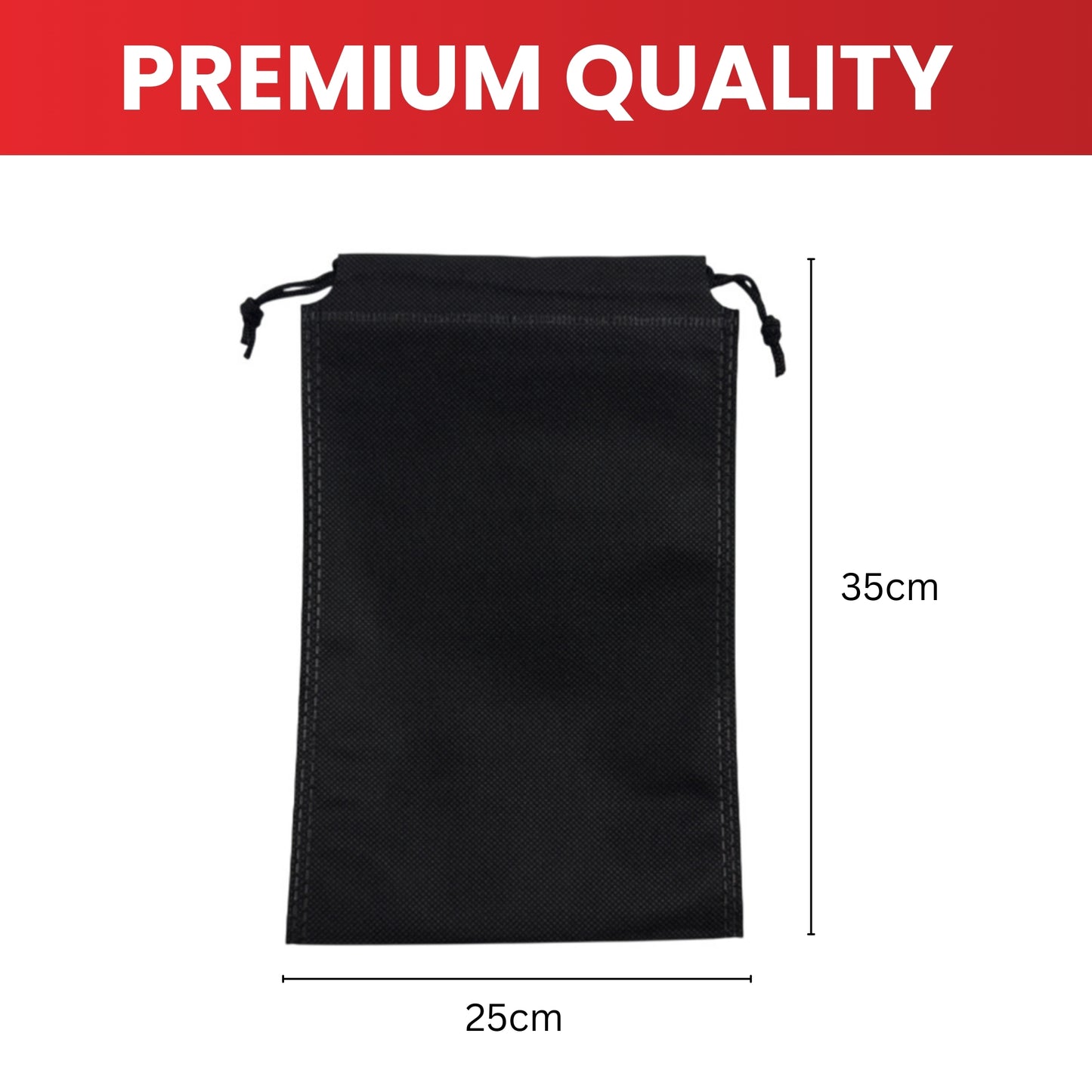 Pack of 50 Pink Coloured 35x25cm Non-Woven Drawstring Bags