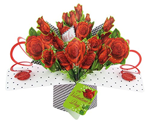 Second Nature Red Roses Valentine's Day Pop Up Card