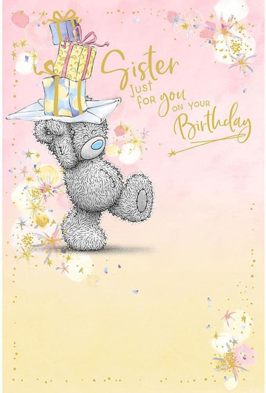 Bear Delivering Gifts Sister Birthday Card