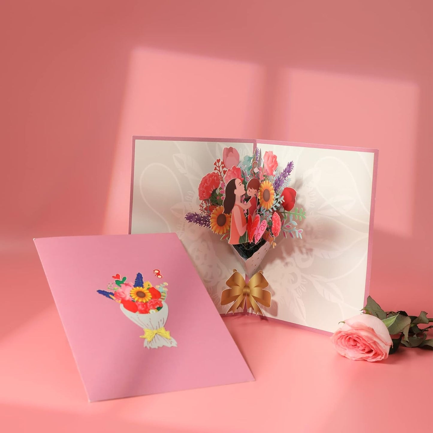 Tender Mom-Child Bouquet 3D Pop Up Mother's Card