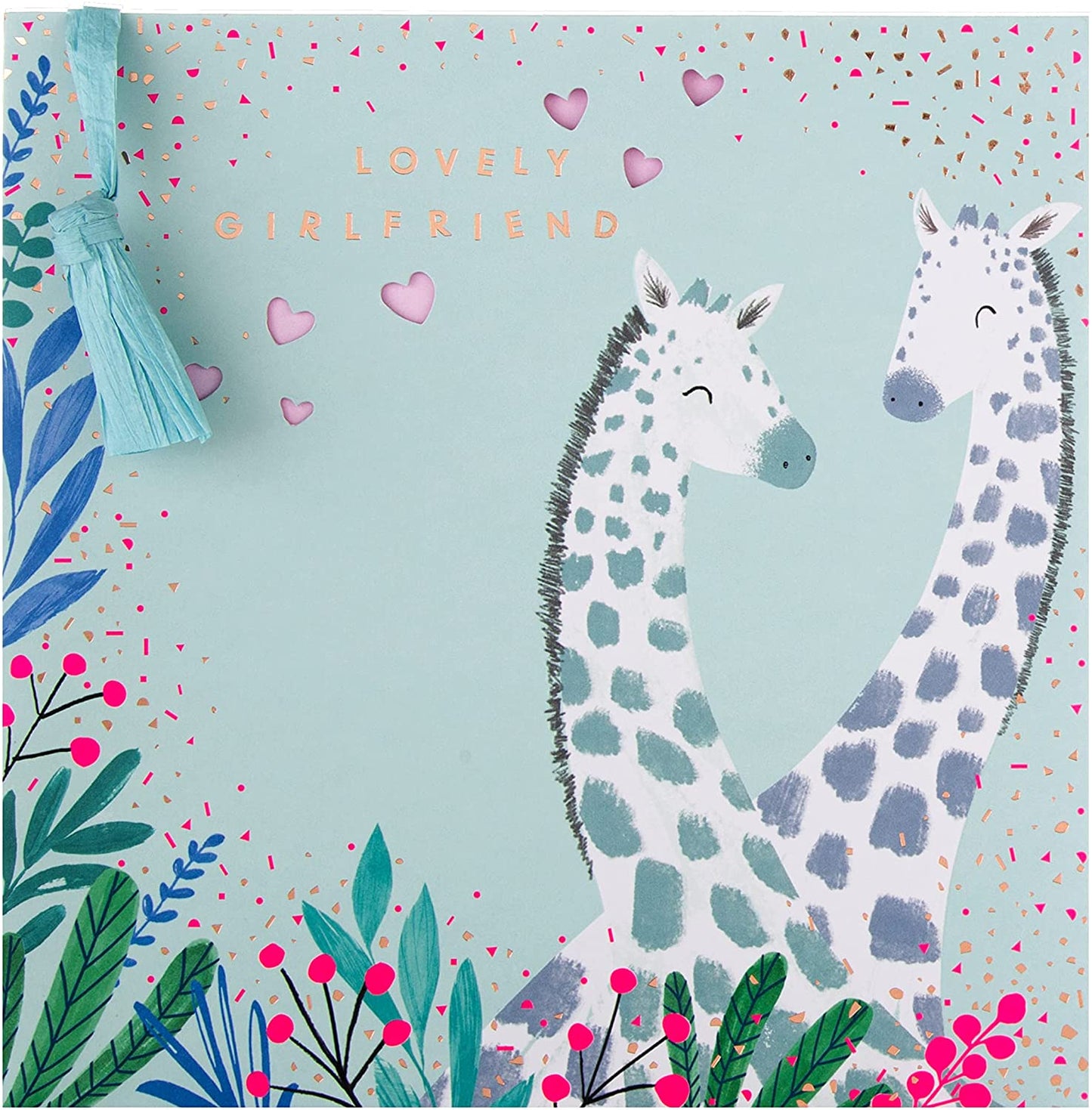 Cute Giraffe Design Large Birthday Card for Girlfriend