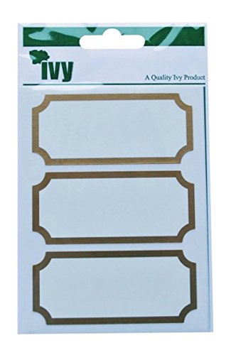 Pack of 21 Gold Border 34x75mm Printed Labels