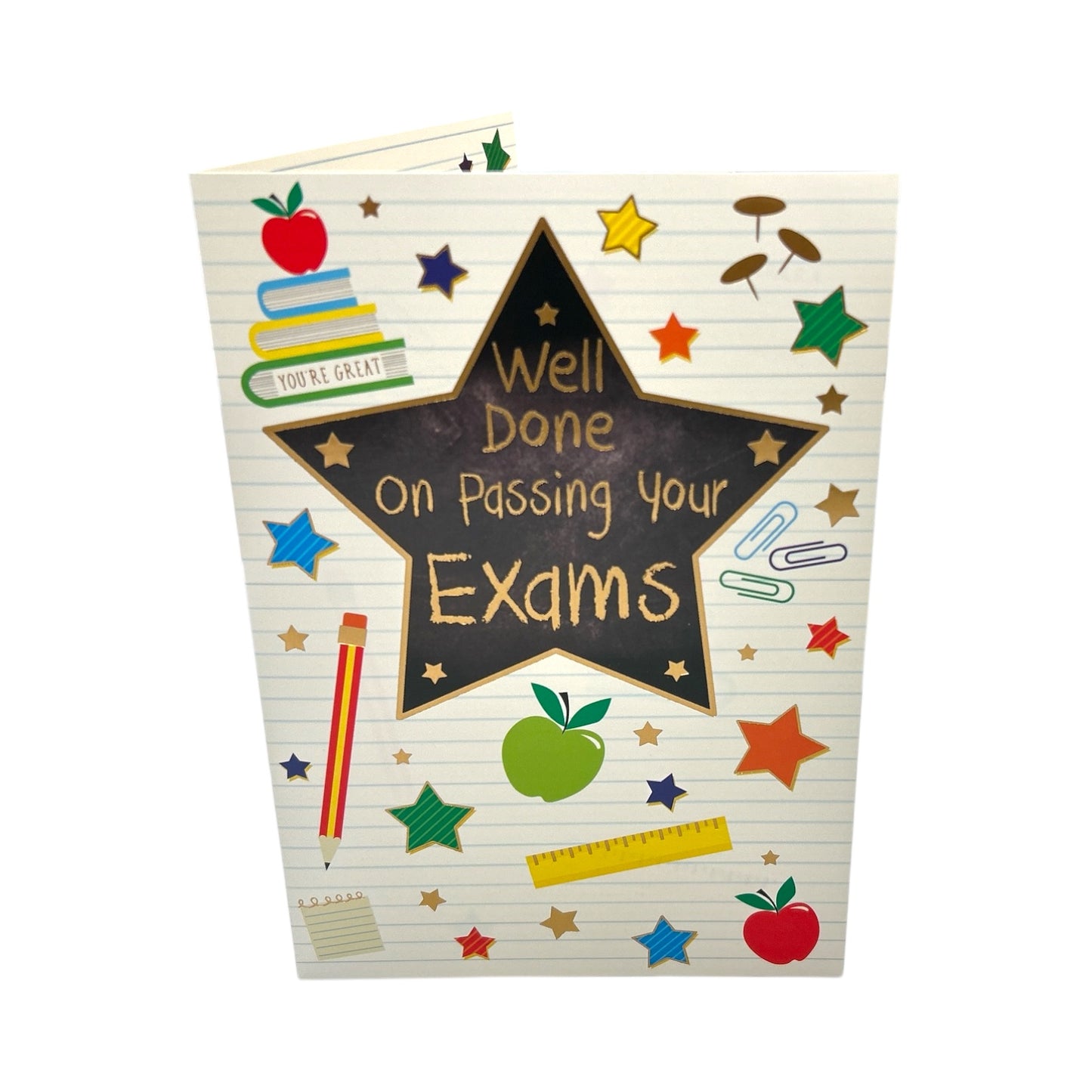 Well Done On Passing Your Exams Multi Stars Design Congratulations Card
