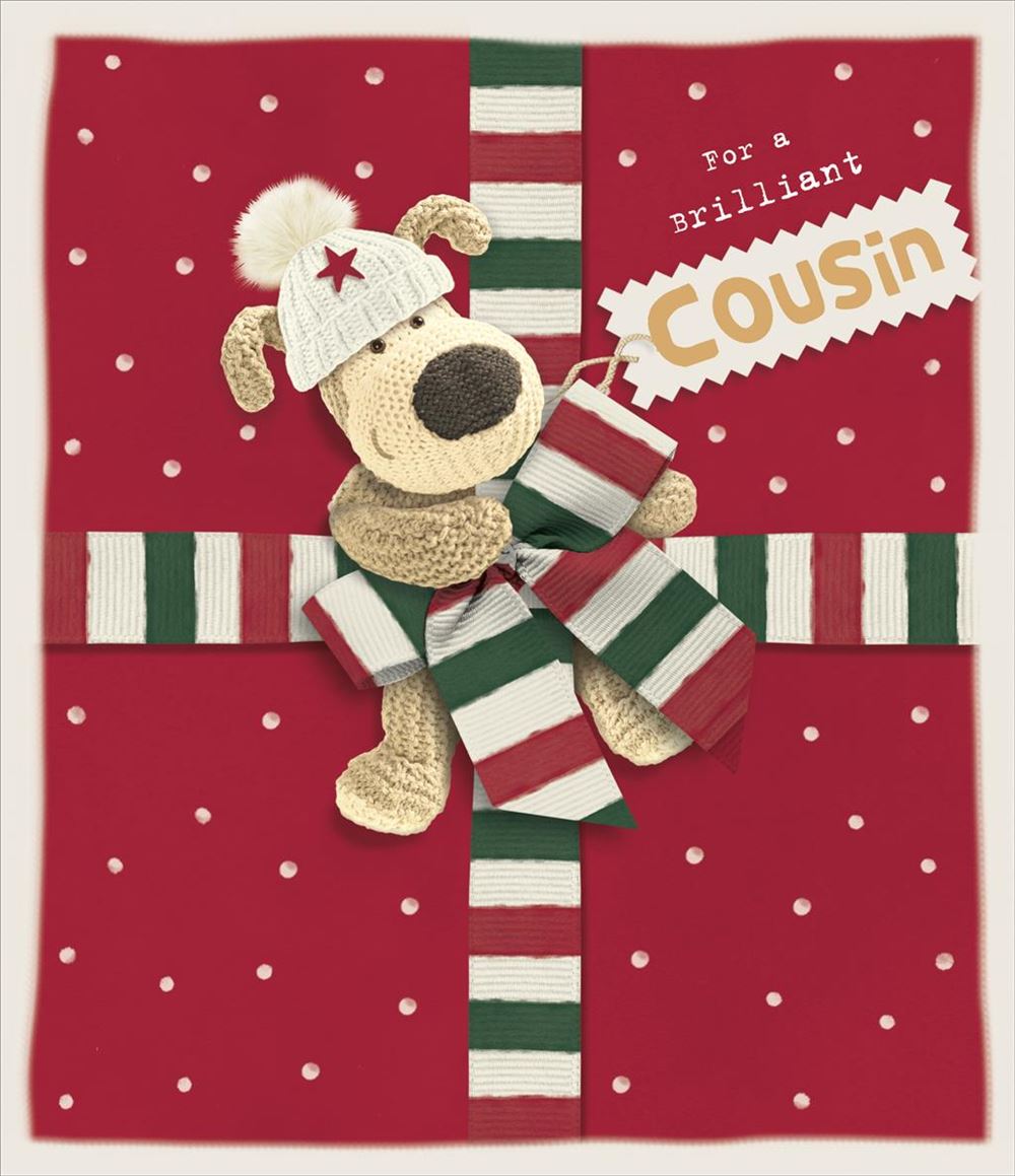 Boofle Tied In a Bow Cousin Christmas Card