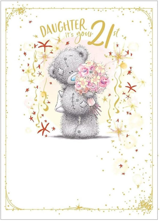 Me To You Bear Die Cut Large Daughter 21st Birthday Card