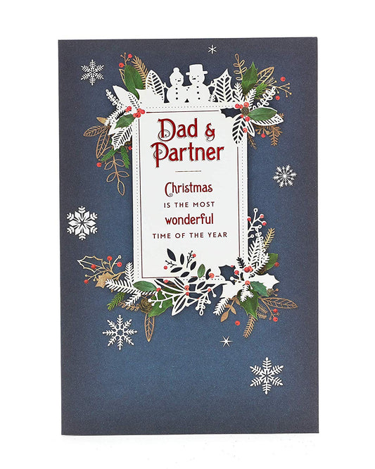 Dad and Partner Luxury Christmas Card 