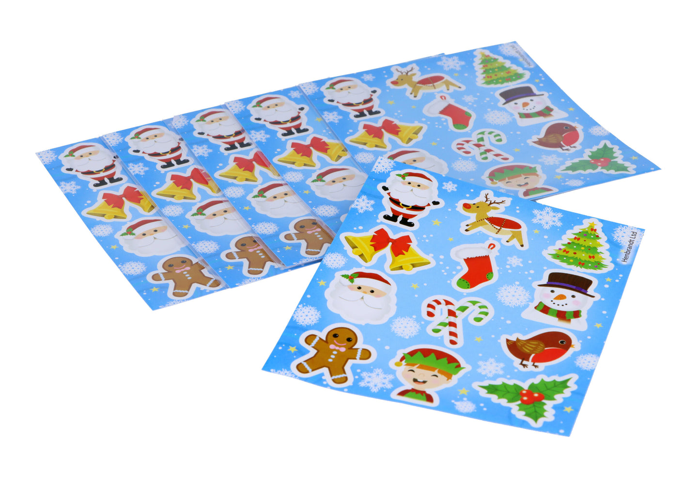 Sheet of 12 Christmas Sticker 10x11.5cm