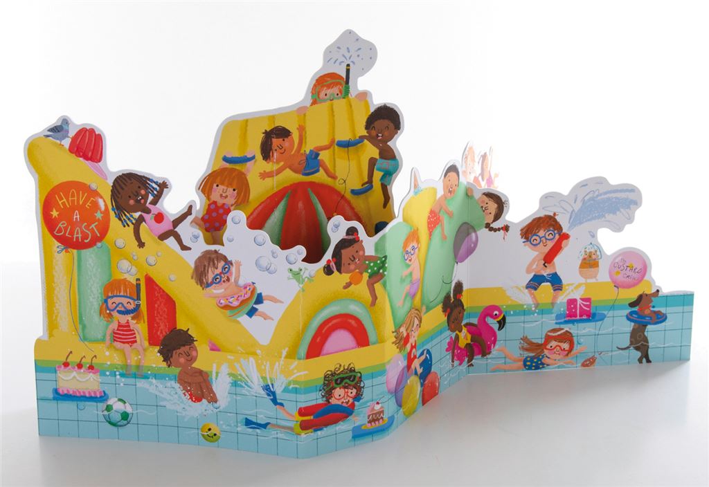 3D & Pop Up Children's Water Park Design Kids Birthday Card