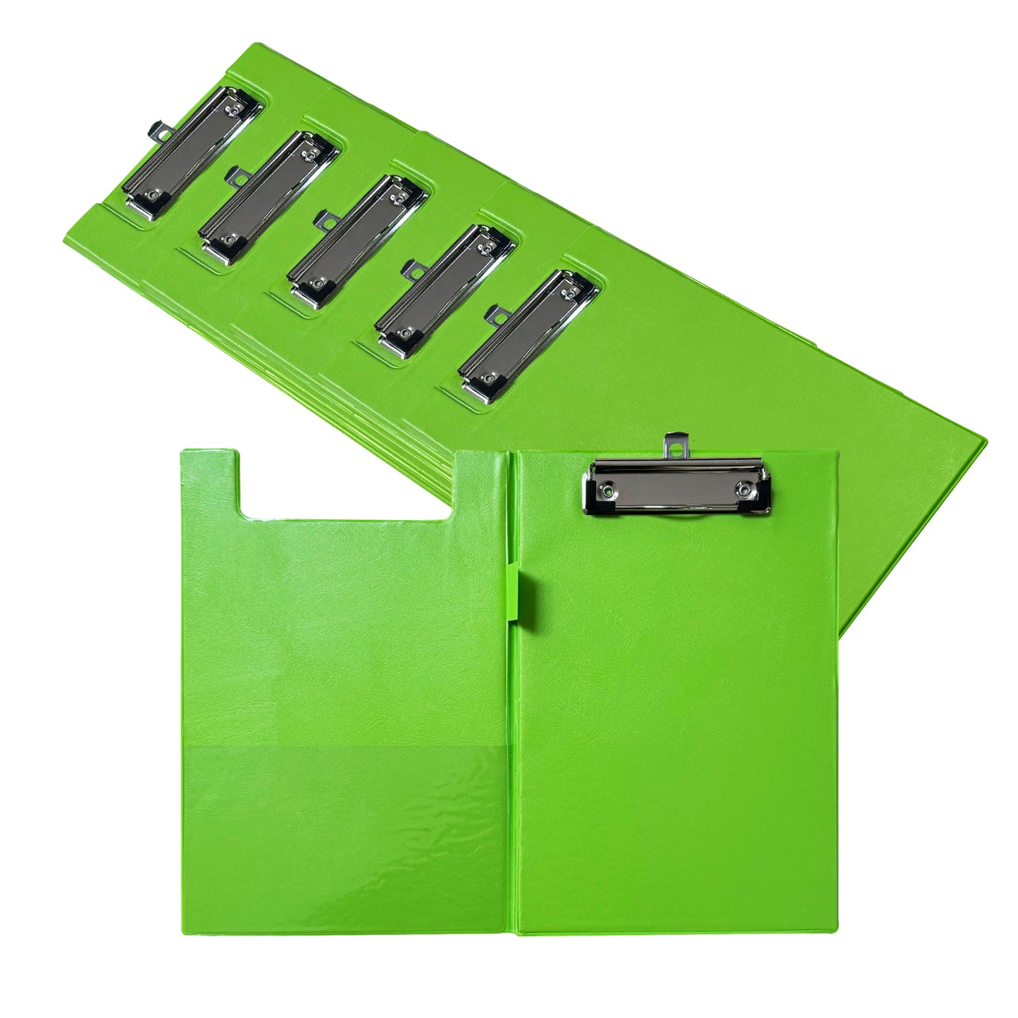 Pack of 6 A5 Neon Green Foldover Clipboards