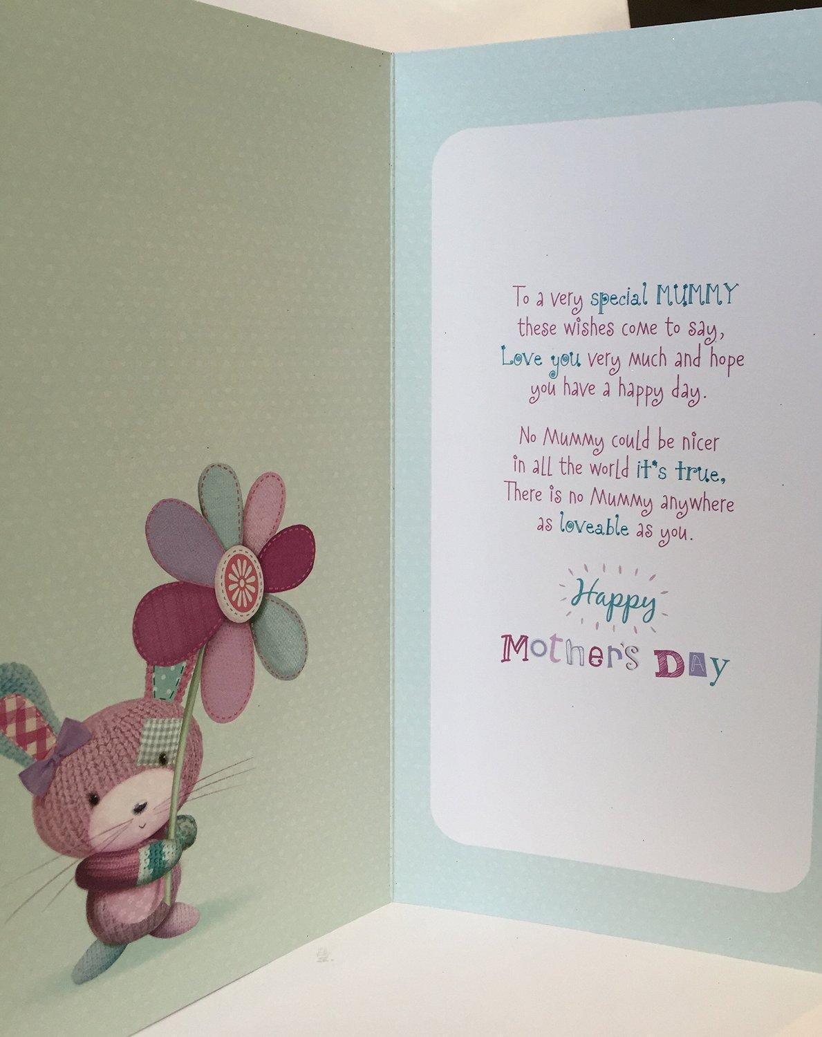 Mummy Cute Knitted Bear Happy Mother's Day Greeting Card