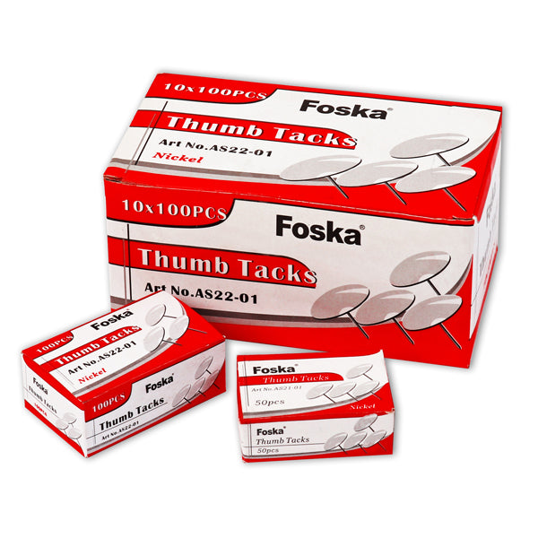 Pack of 300 Nickel Thumb Tacks Push Pins