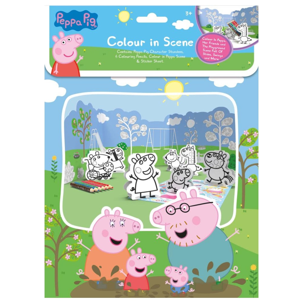 Peppa Pig Colour In Scene Playground Colouring Set