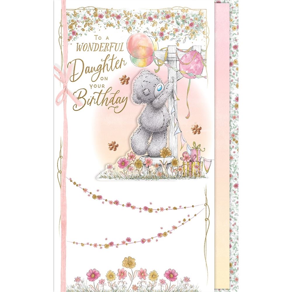 Bear Hanging Bunting Daughter Handmade Birthday Card