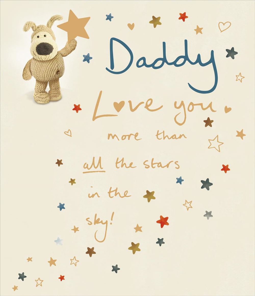 Boofle Holding Star Daddy Father's Day Card