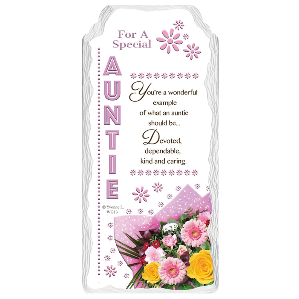 For a Special Auntie Sentimental Handcrafted Ceramic Plaque