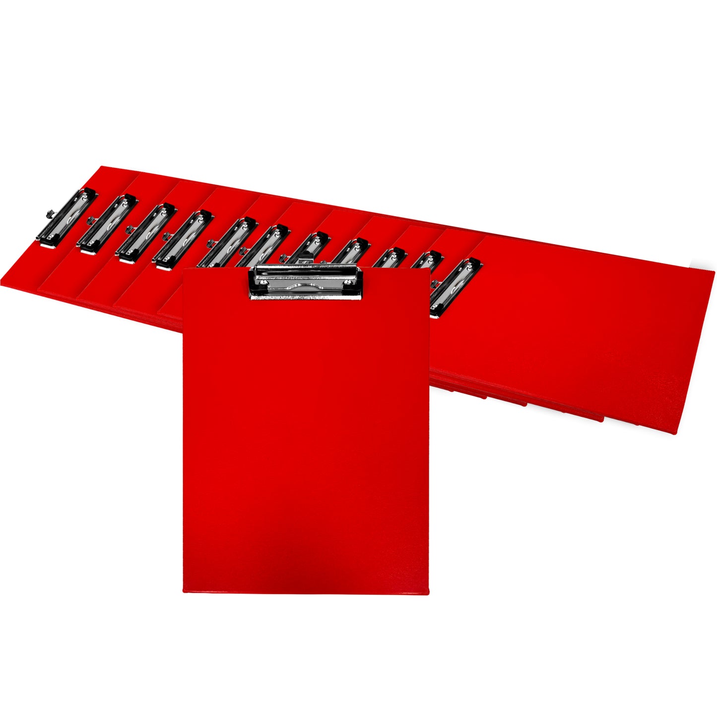 Pack of 12 Janrax A4 Red PVC Single Clipboards