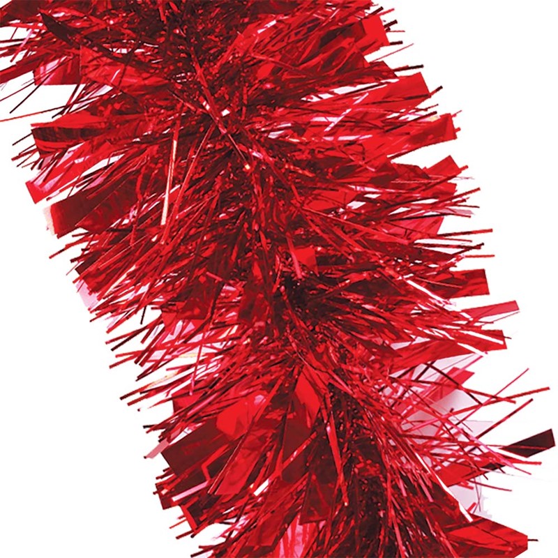 2m Christmas Chunky Red Tinsel