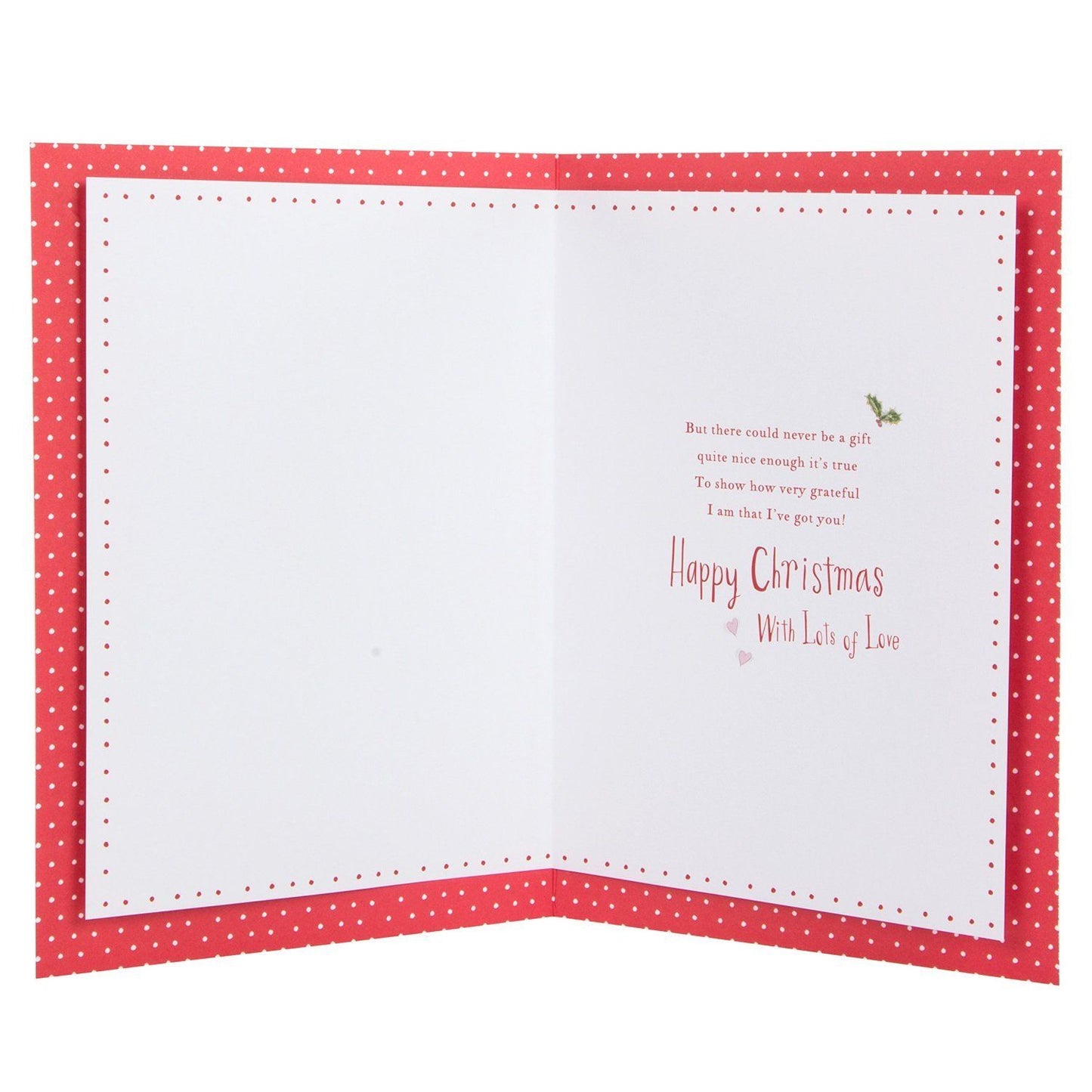 Hallmark Medium Wife Cute Dylan and Thomas Embossed Design Christmas Card