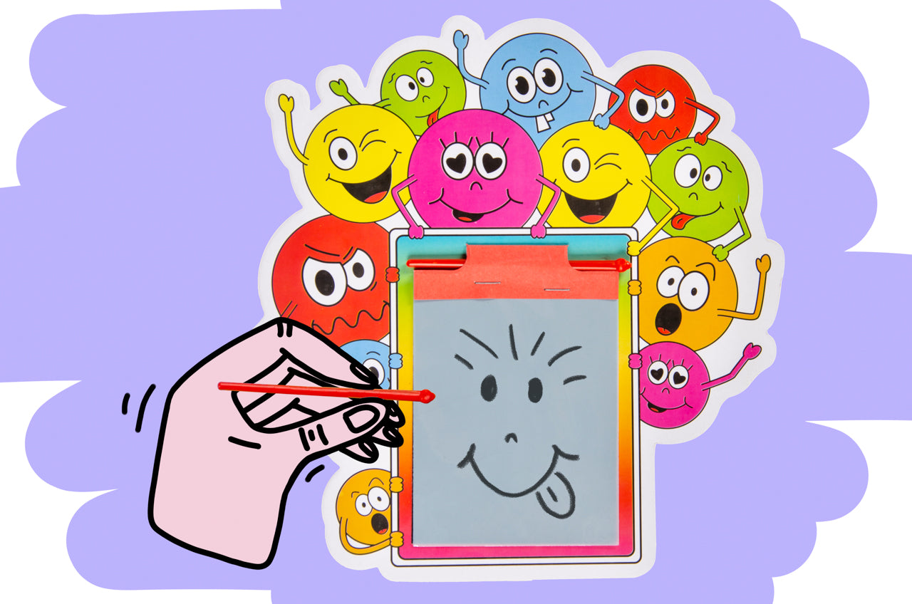 Pack of 10 Emotion Faces Mini Magic Slates
