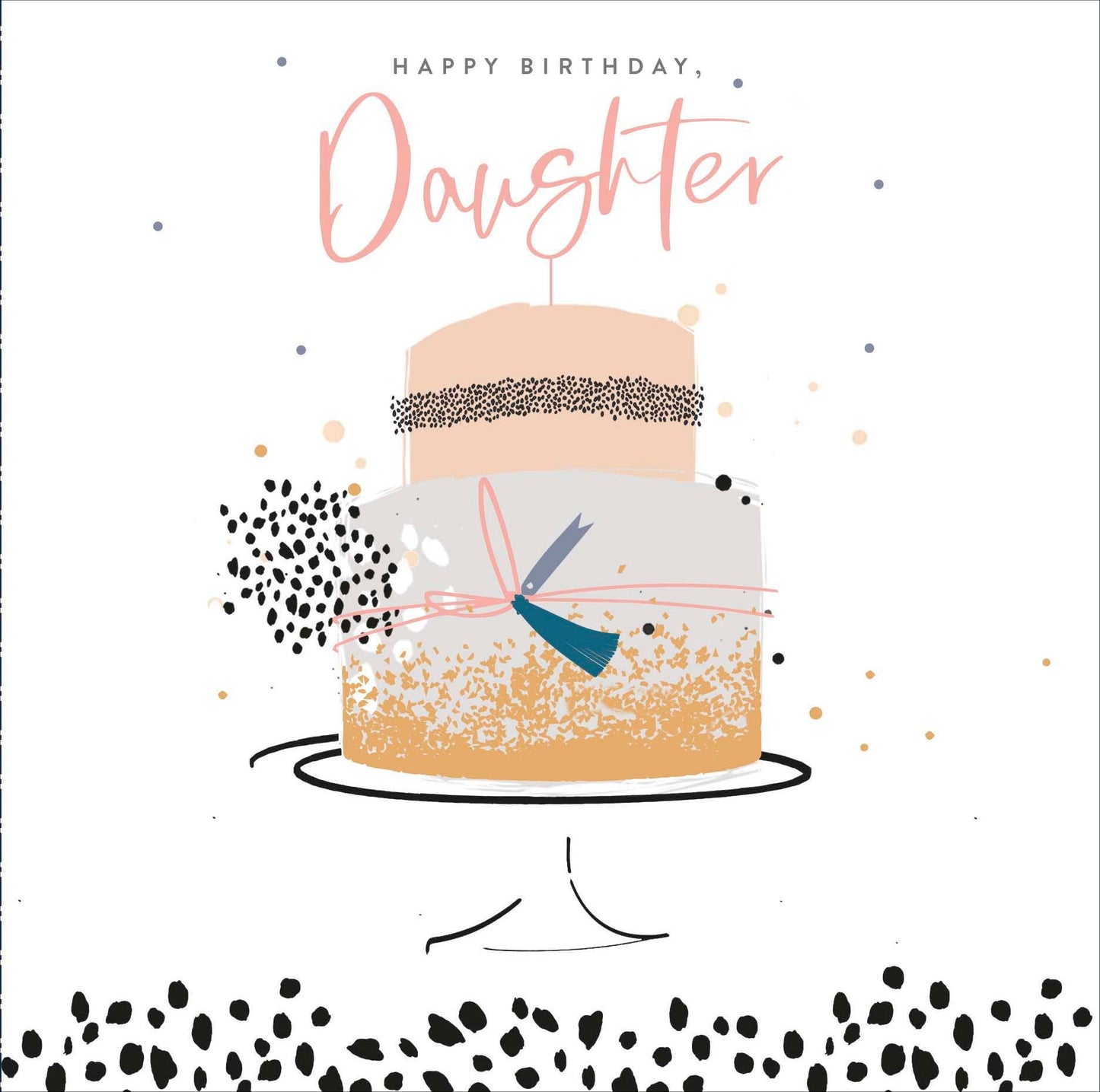 Daughter Birthday Card Cake Neon Lustre
