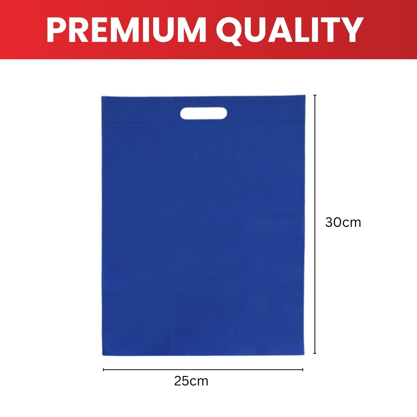 Pack of 100 Pink Coloured 30x25cm Non-Woven Patch Handle Bags