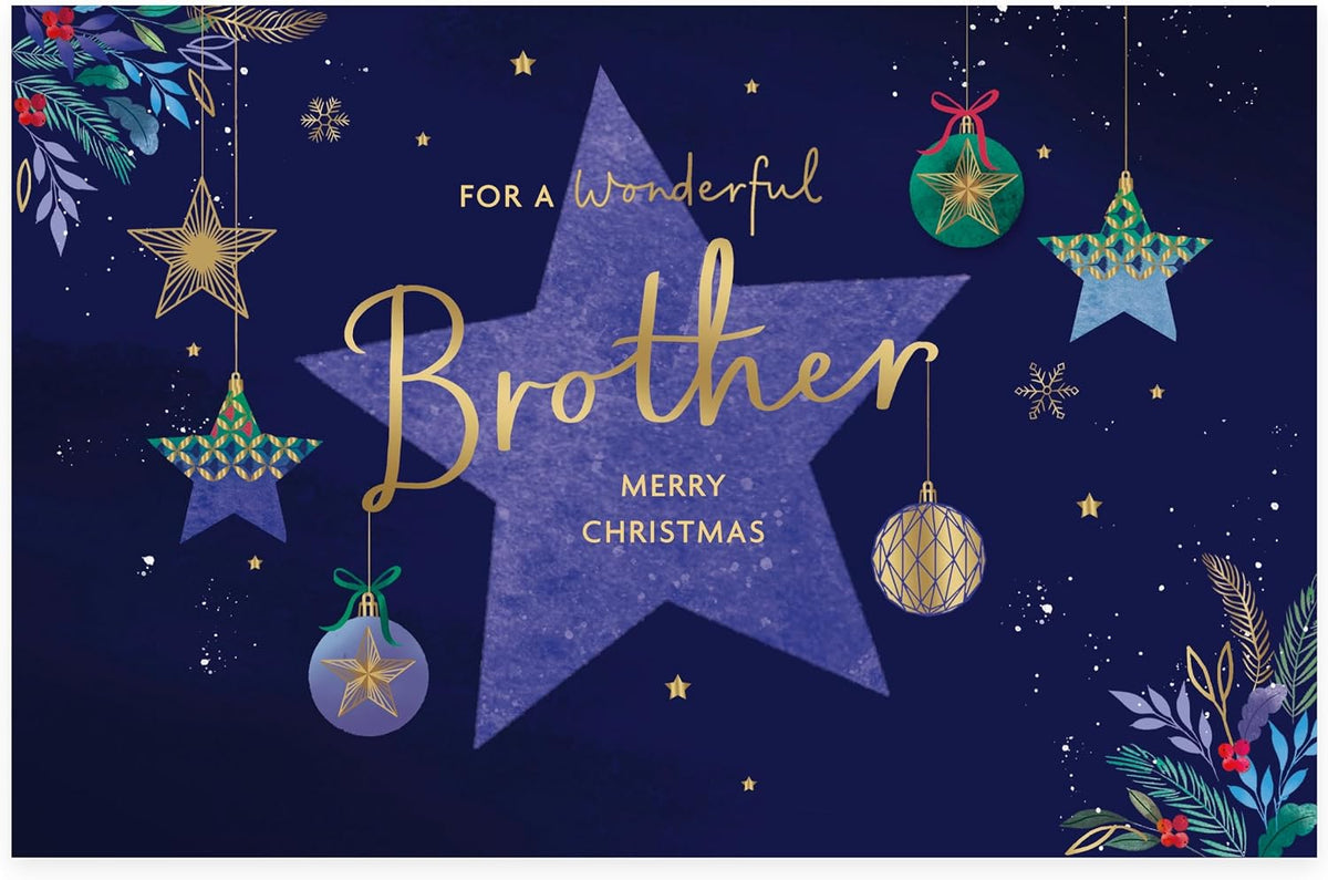 Star Design Brother Christmas Card