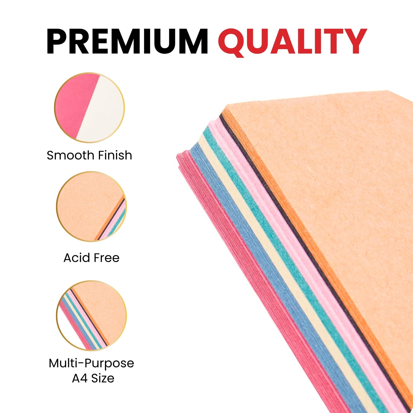 Pack of 80 A4 Assorted Coloured Activity Paper Sheets