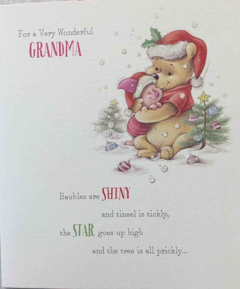 Wonderful Grandma Winnie The Pooh With Baby Christmas Card