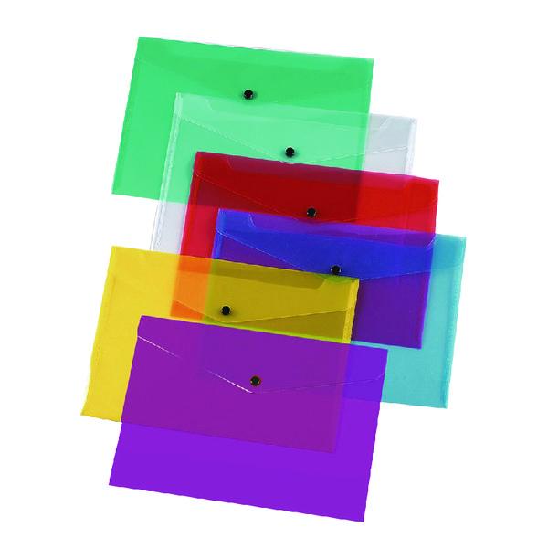 Q-Connect Polypropylene Document Folder A4 Assorted (Pack of 12) KF03599