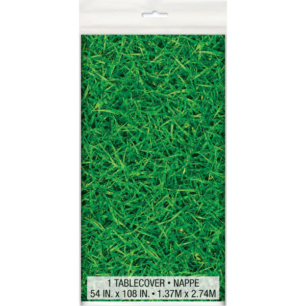 Green Grass Rectangular Plastic Table Cover, 54"x108"