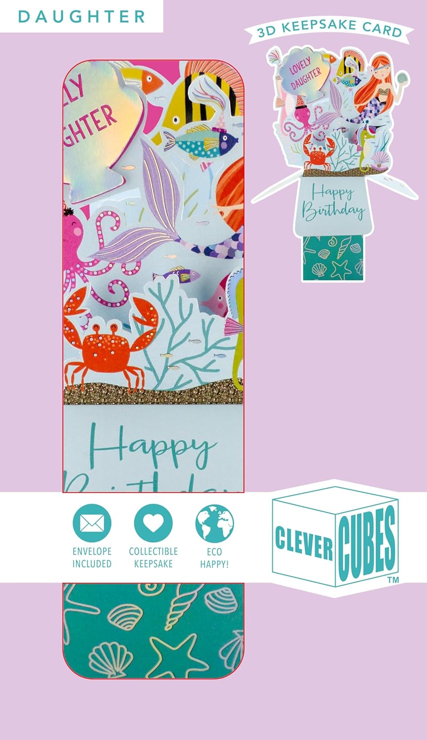 Lovely Daughter Mer-Mazing Party! Birthday Pop Up Greeting Card