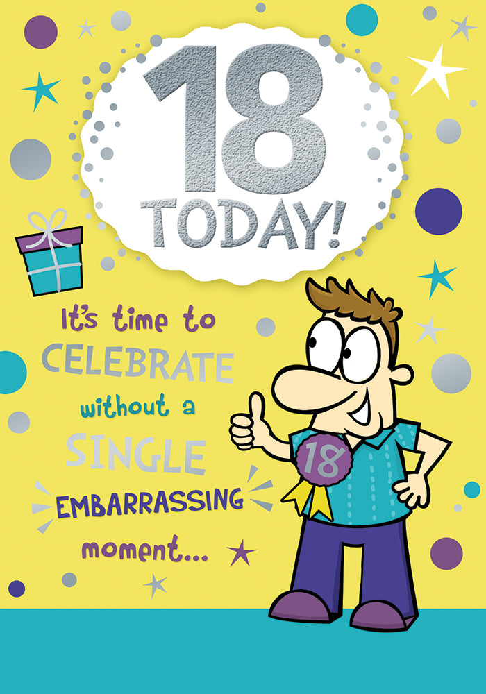 18 Today Open Male Birthday Witty Words Card