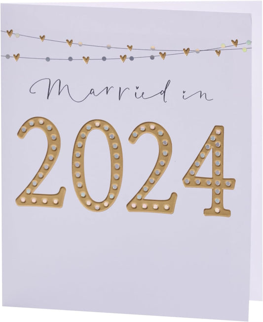 Married in 2024 Design Wedding Day Congratulations Card