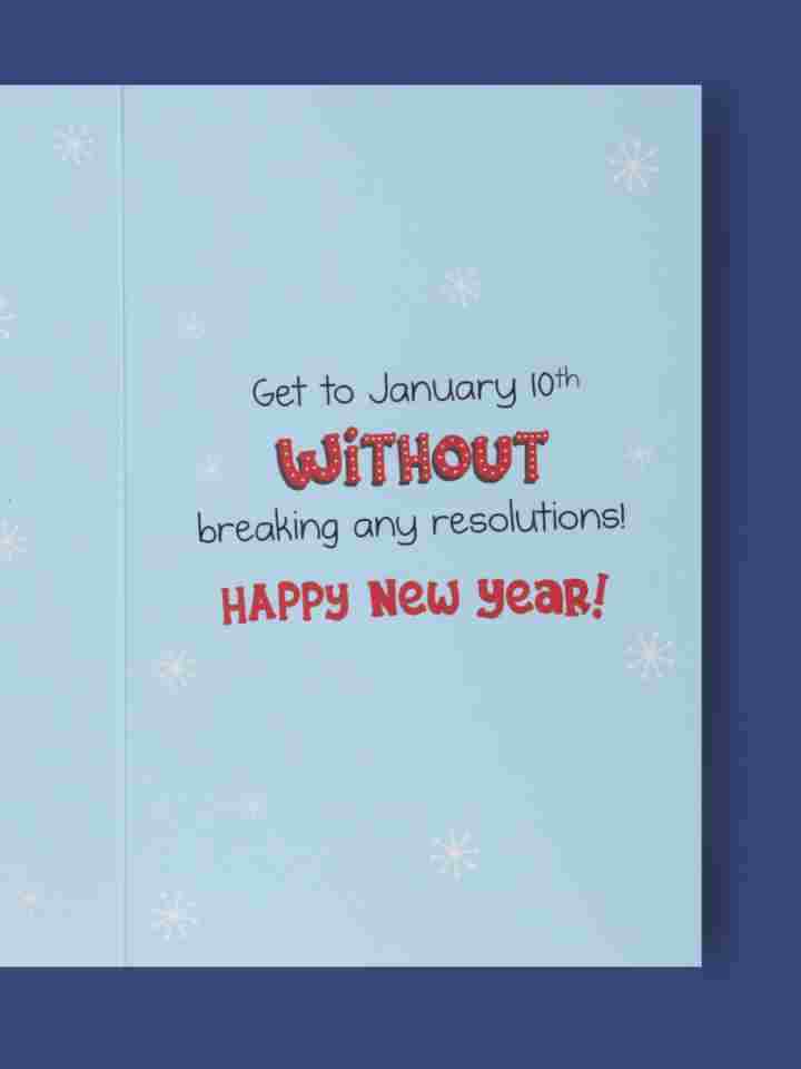 New Year's Resolutions Humour Happy New Year Christmas Greeting Card