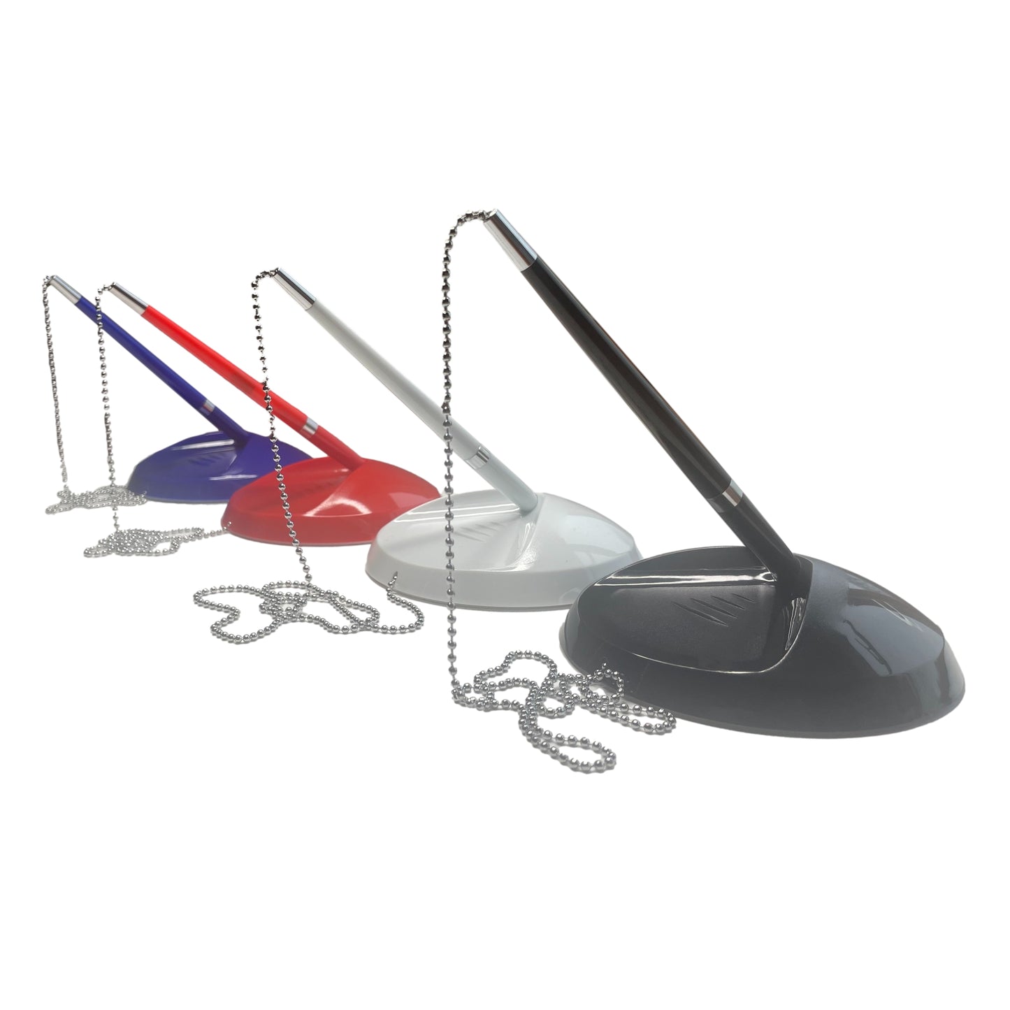 Pack of 4 Assorted Reception Counter Pens on Chain