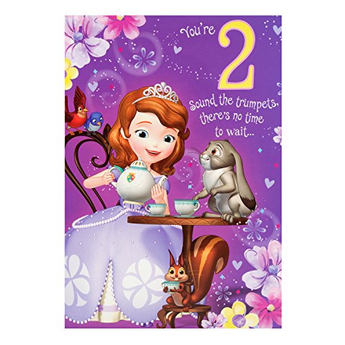 Hallmark Disney Princess Sofia 2nd Birthday Card Let's Celebrate - Medium