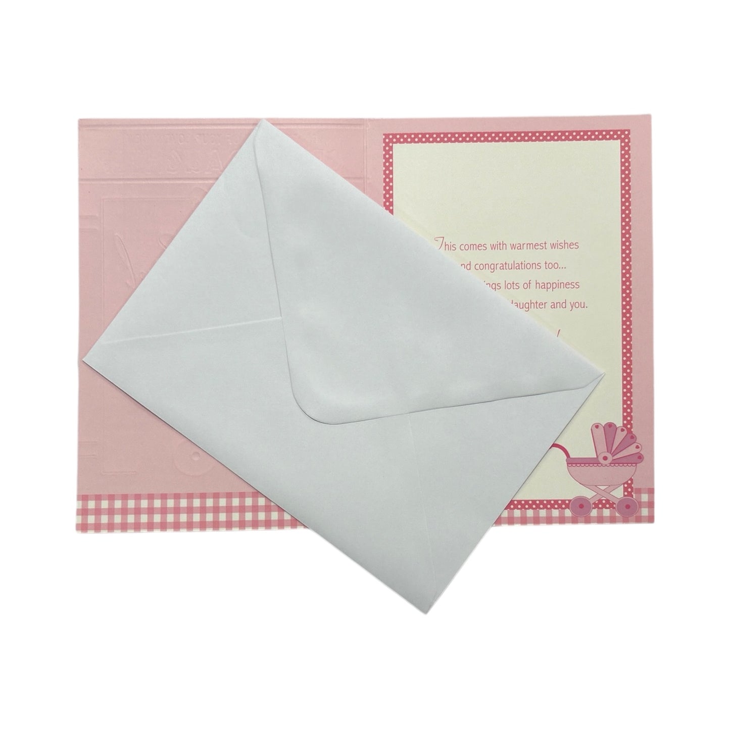 On Birth Of Granddaughter Pink Pram Design Congratulations Card