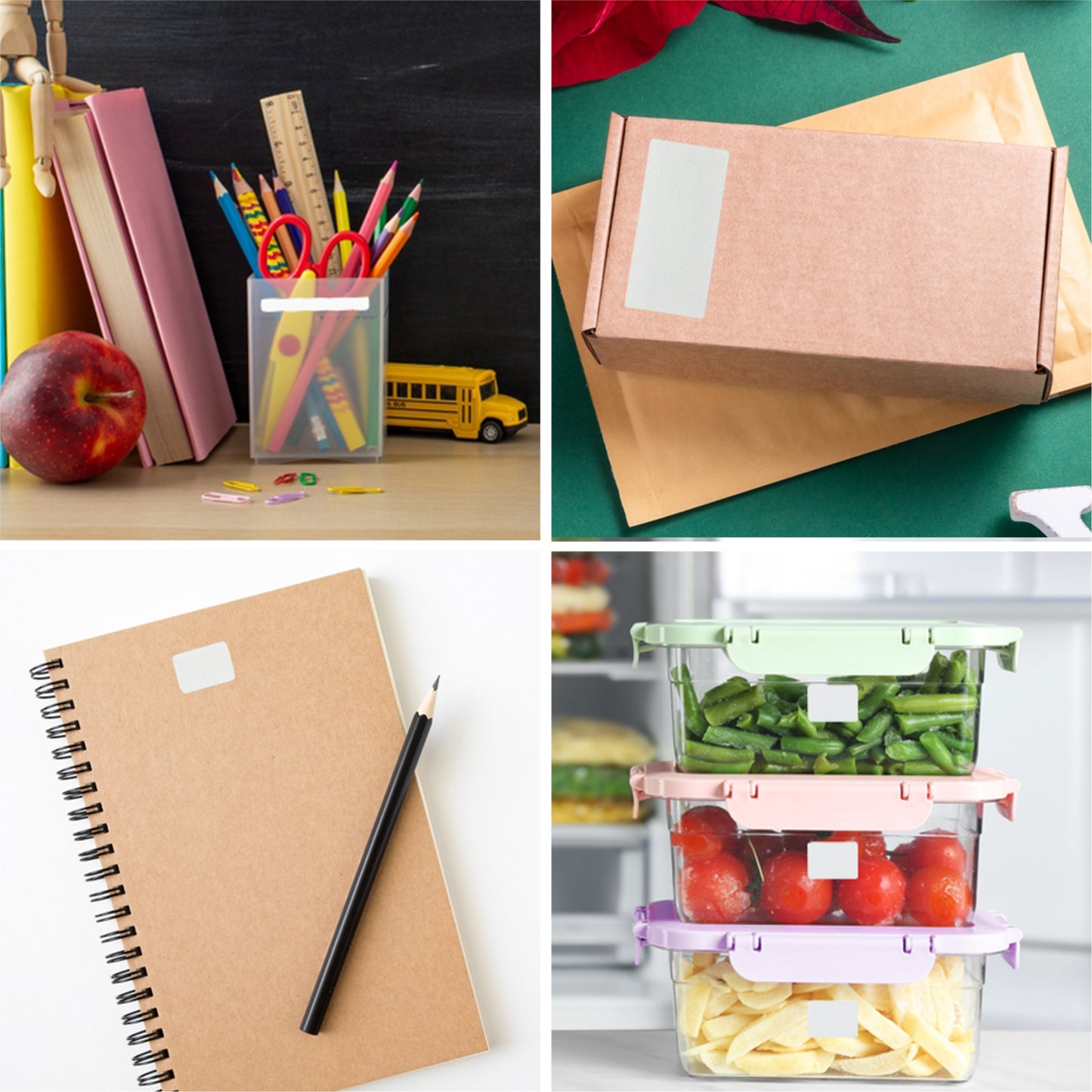 Pack of 315 White 9x13mm Rectangular Labels - Adhesive Stickers