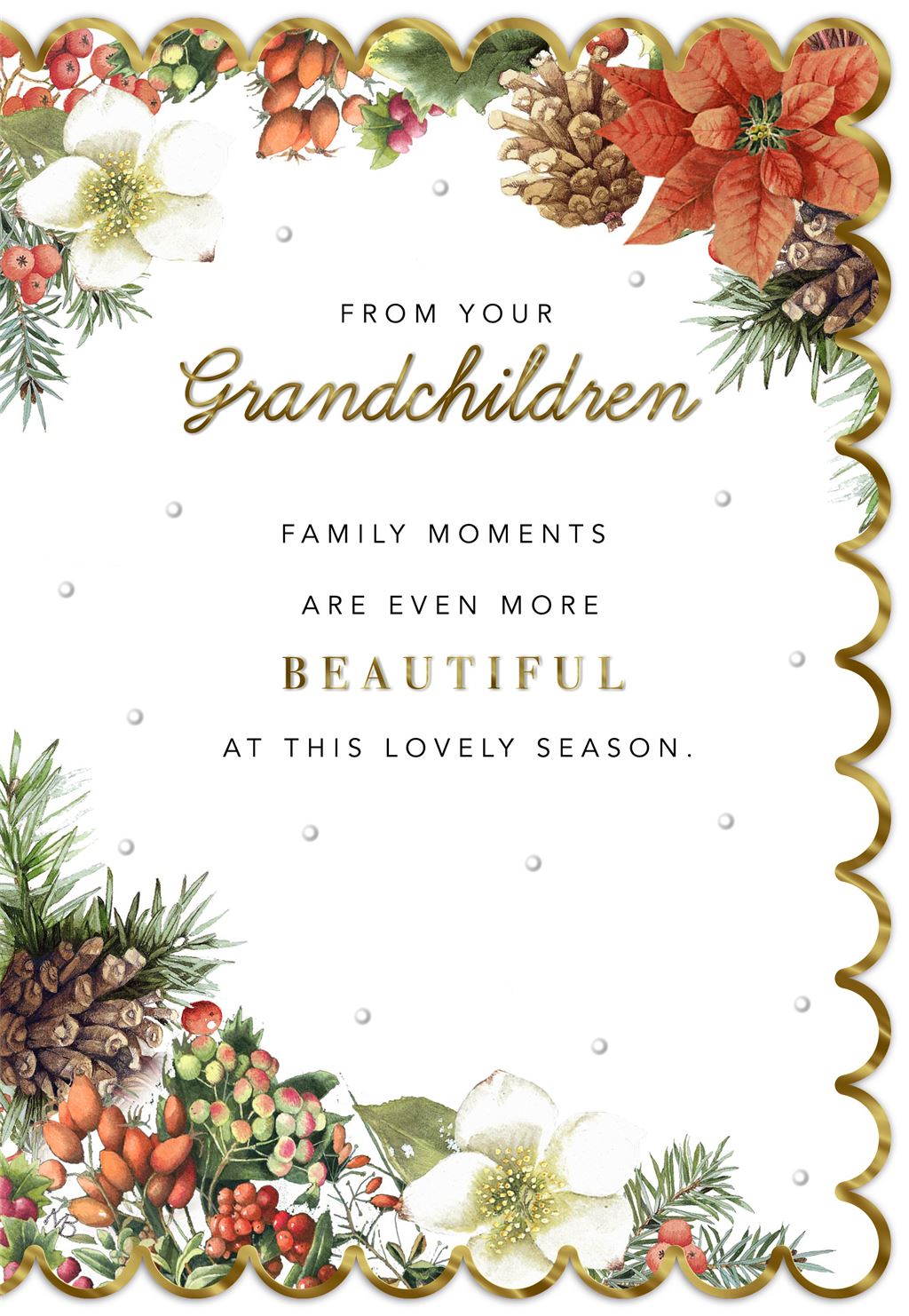 Floral Design Family Moments Message From Grandchildren Christmas Card