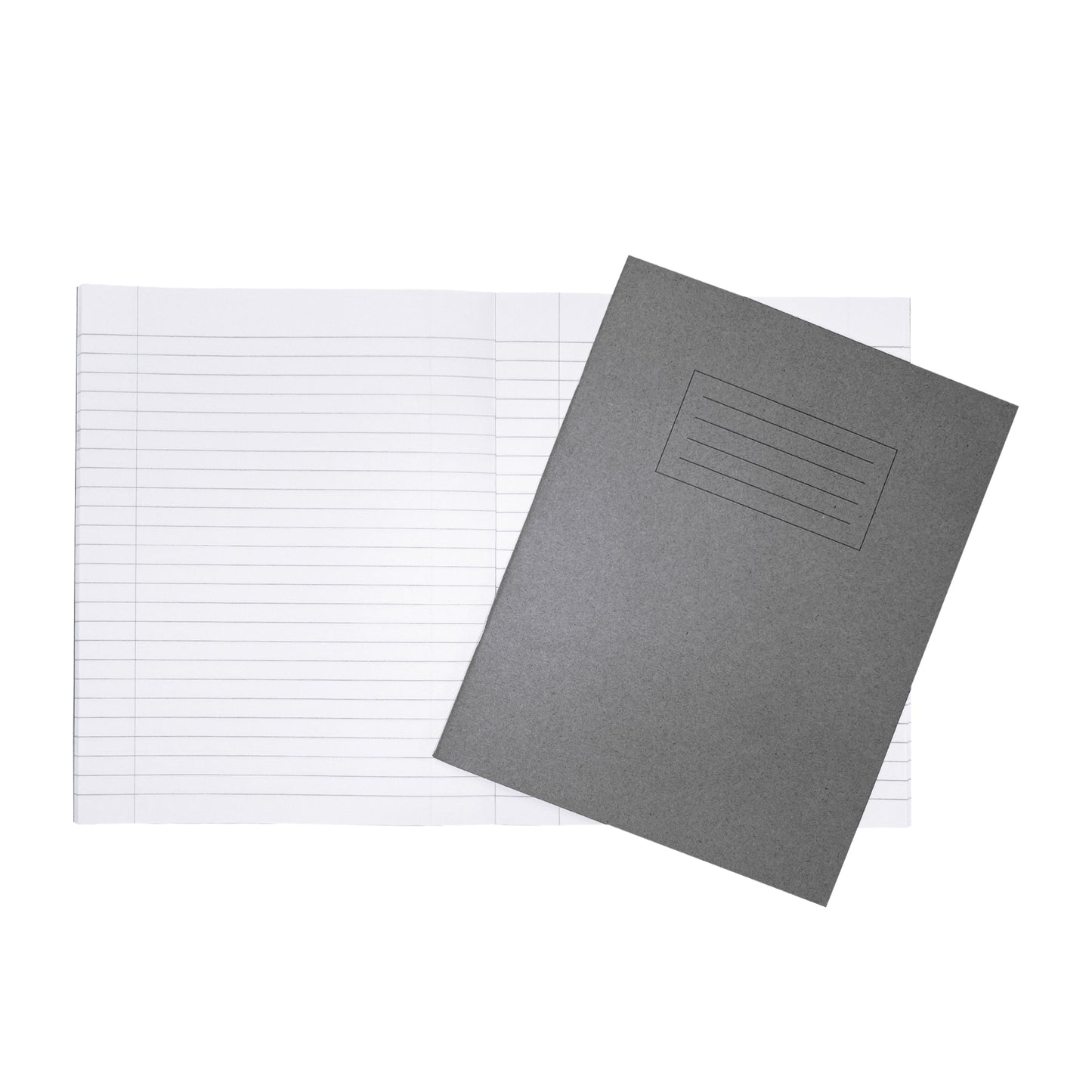 Pack of 50 Janrax 9x7" Grey 80 Page Feint Ruled with Margin Exercise Books WF Paper with 225gsm Manilla Cover