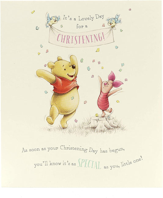 Disney Winnie The Pooh Christening Card